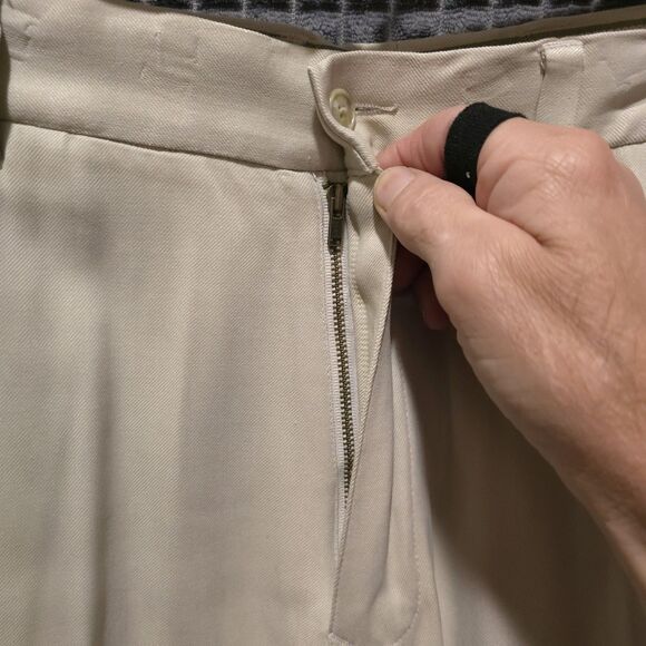 TommyBahama Silk Khaki Dress Pants 34x31 Beach Wedding Boho Preppy Old Money - Picture 6 of 16